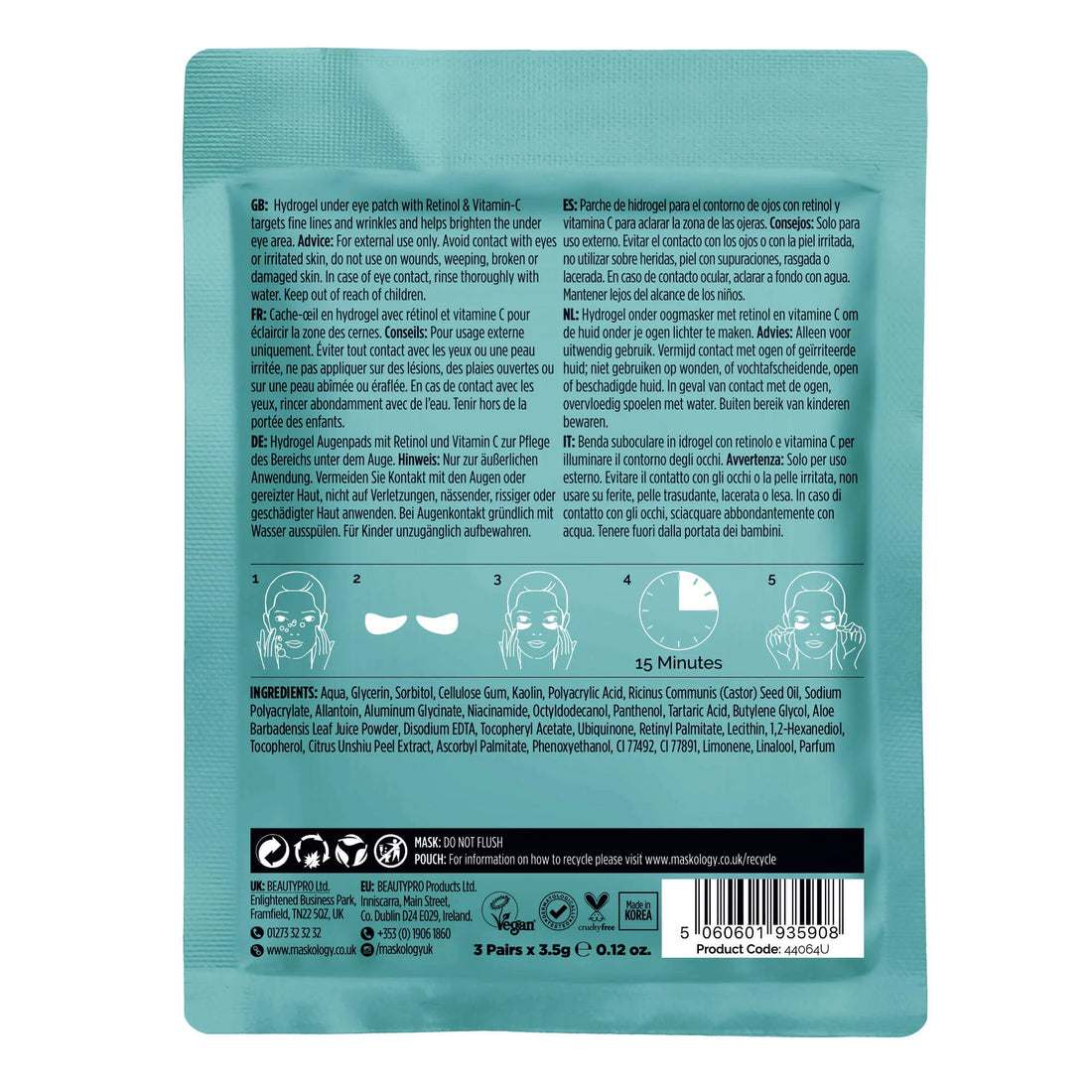 Maskology Retinol + Vitamin C - Professional Under Eye Mask
