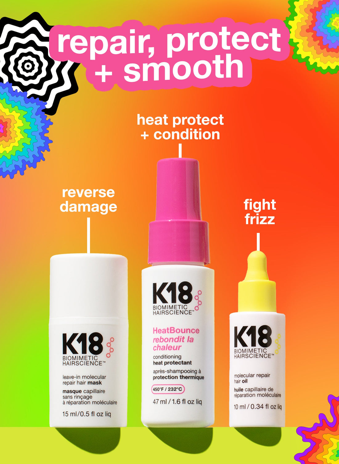 K18 Repair + Protect + Smooth Trio Kit