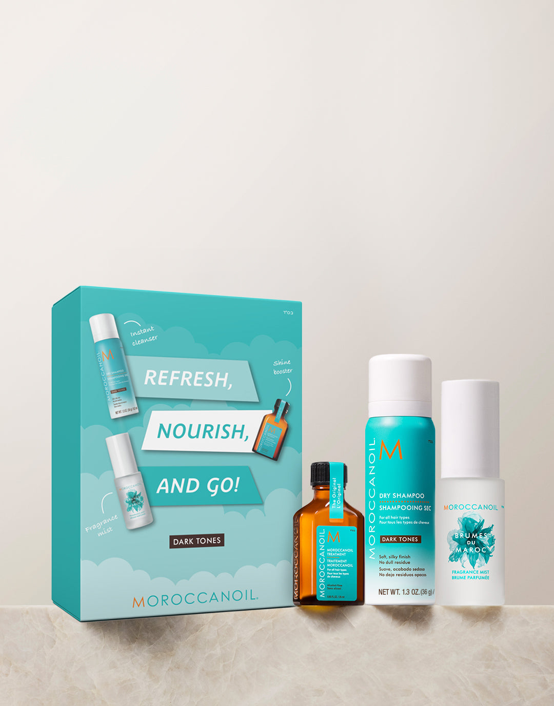 Moroccanoil Refresh, Nourish and Go! Set Dark Tones