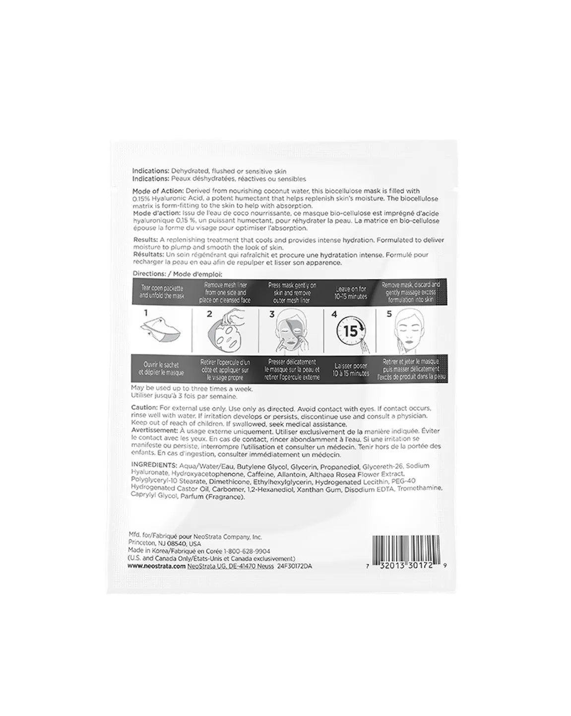 NeoStrata Restore Pure Hyaluronic Acid Biocellulose Mask, view 4