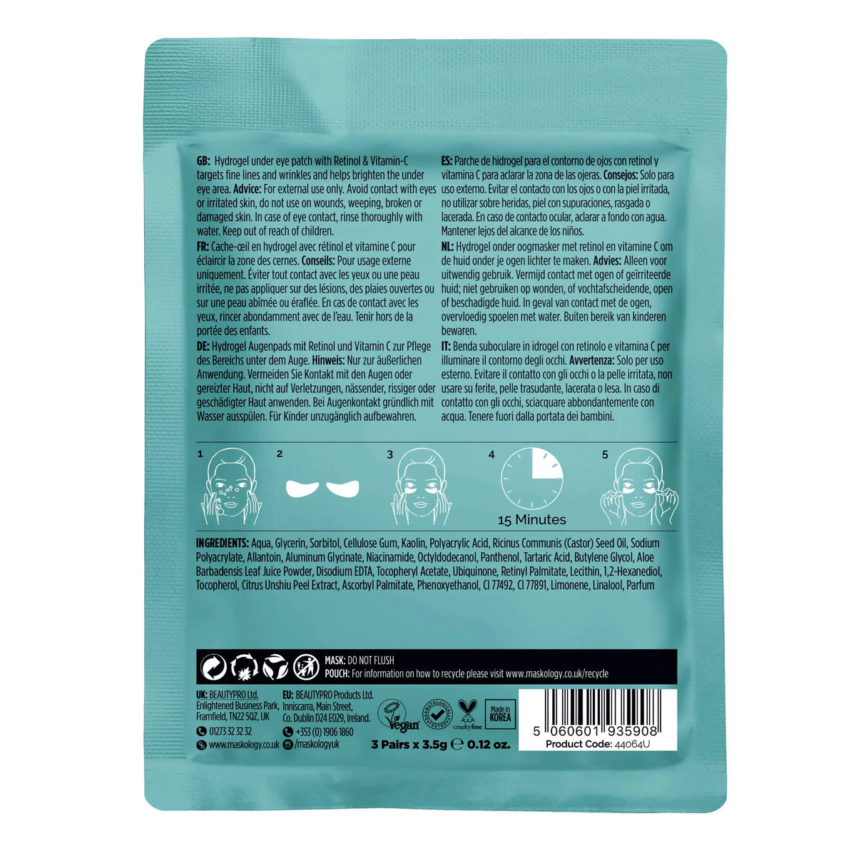 Maskology Retinol + Vitamin C - Professional Under Eye Mask, view 3