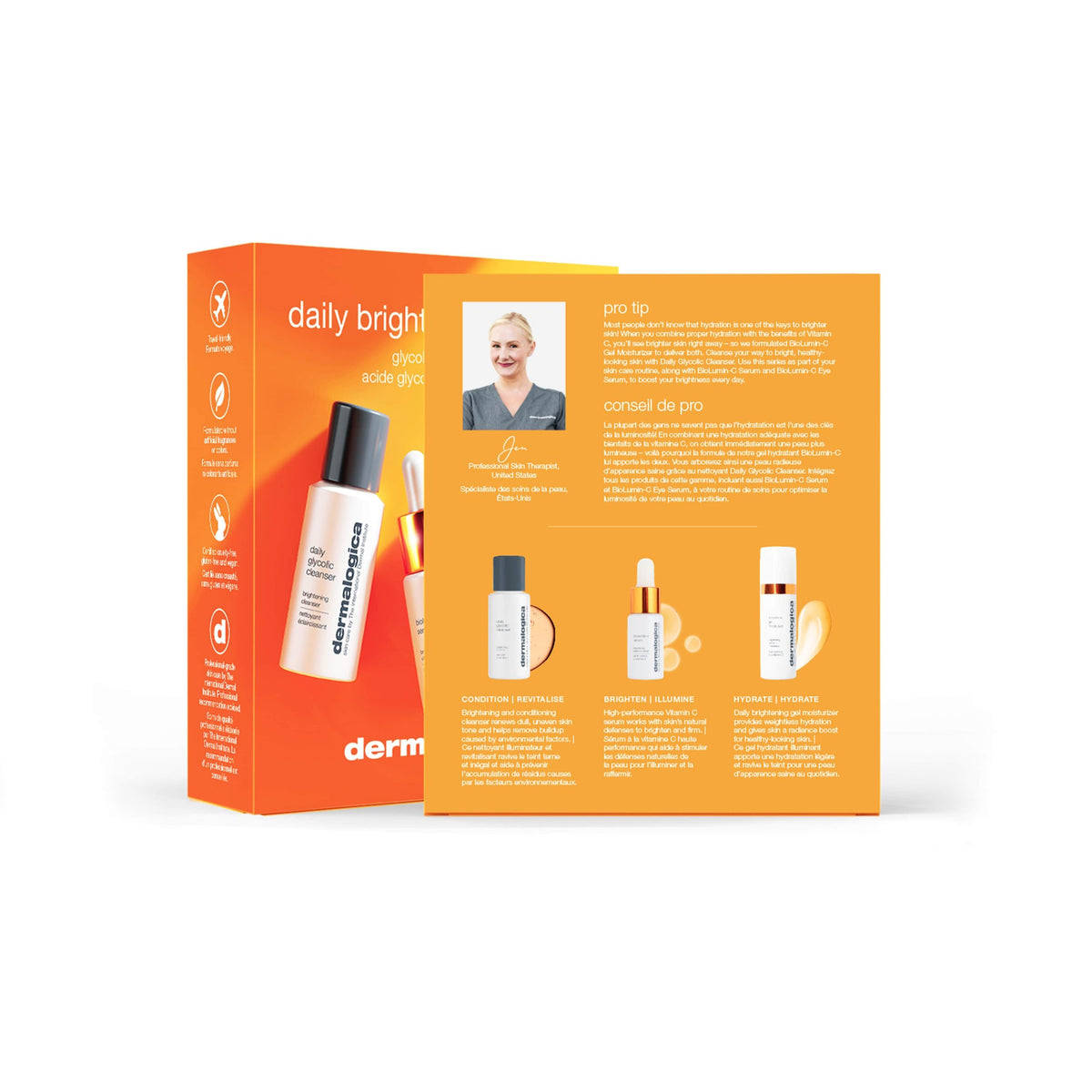 Dermalogica Daily Brightness Boosters Kit, with packaging
