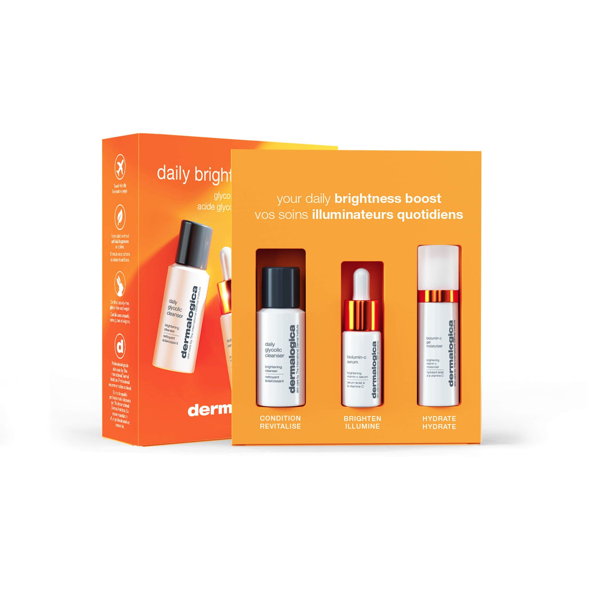 Dermalogica Daily Brightness Boosters Kit, with packaging
