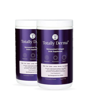 Totally Derma Collagen Drink Supplement Twin Pack, two 360g tubs