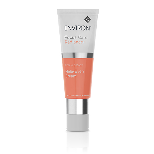 A tube of Environ Radiance+ Intense C-Boost Mela-Even Cream on a white background.
