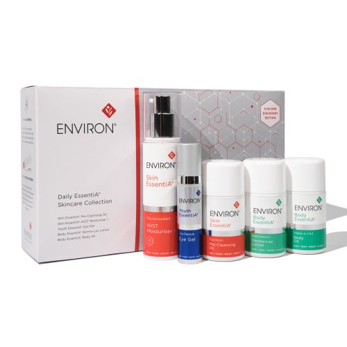 Evyron's Environ skincare collection offers a comprehensive daily EssentiA kit
