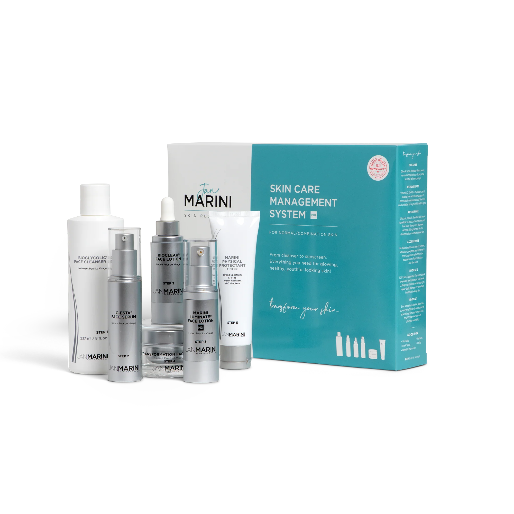 Jan Marini Skin Care Management System – MD Normal/Combo with Marini Physical Protectant SPF 45 Tinted