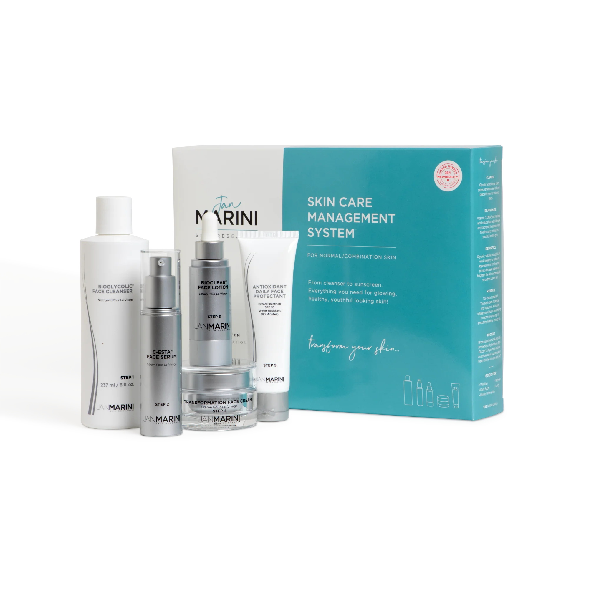 Jan Marini Skin Care Management System – Normal/Combo with Daily Face Protectant SPF 33